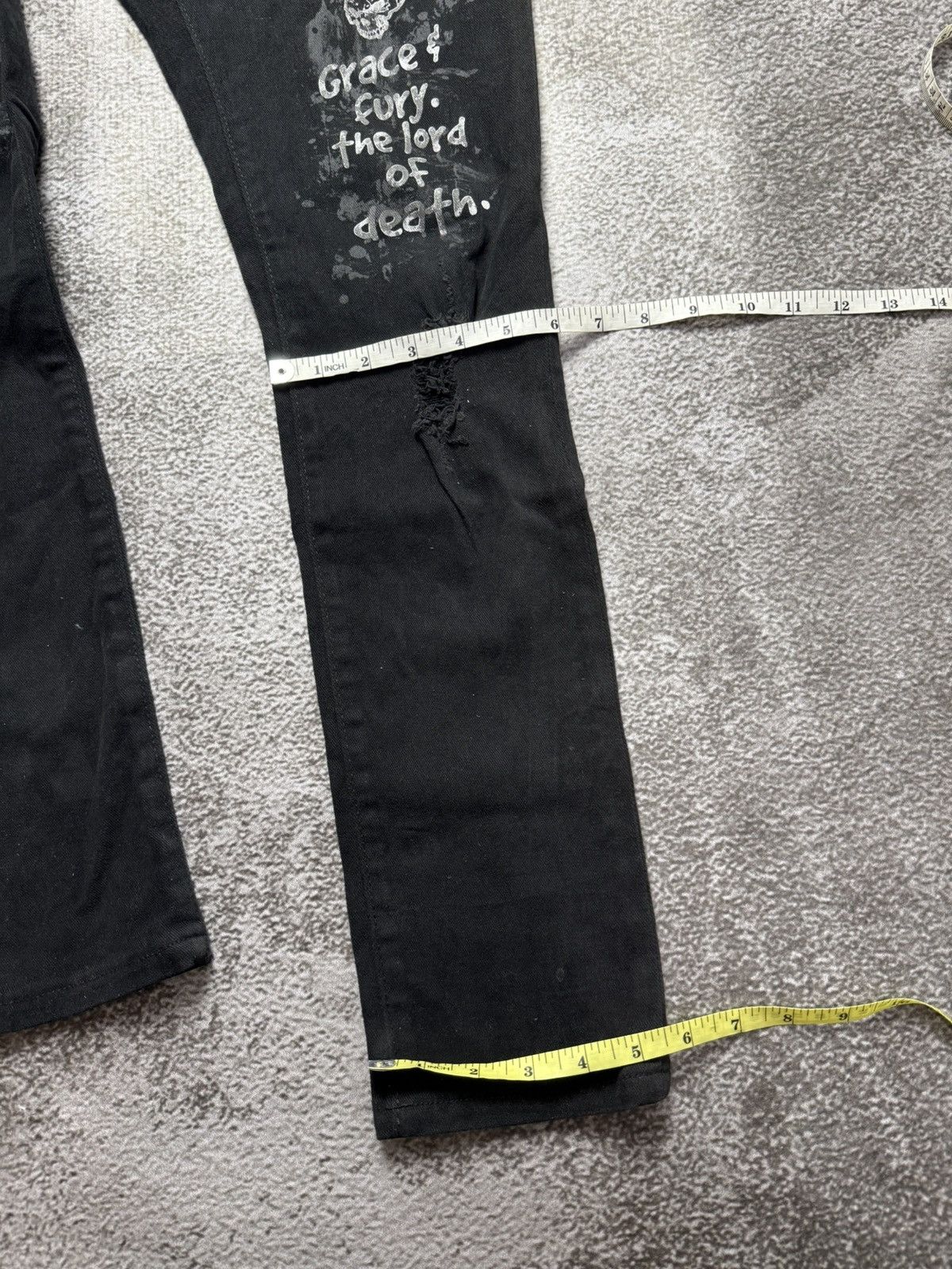 Japanese Brand Distressed black jeans denim jizo-botatsu skull Size US 30 / EU 46 - 19 Thumbnail