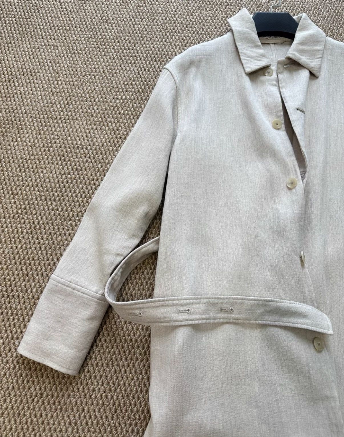 Auralee AAURALE Cotton & Camel Hair Blend Belted Trench Coat K23 Size XS / US 0-2 / IT 36-38 - 3 Thumbnail