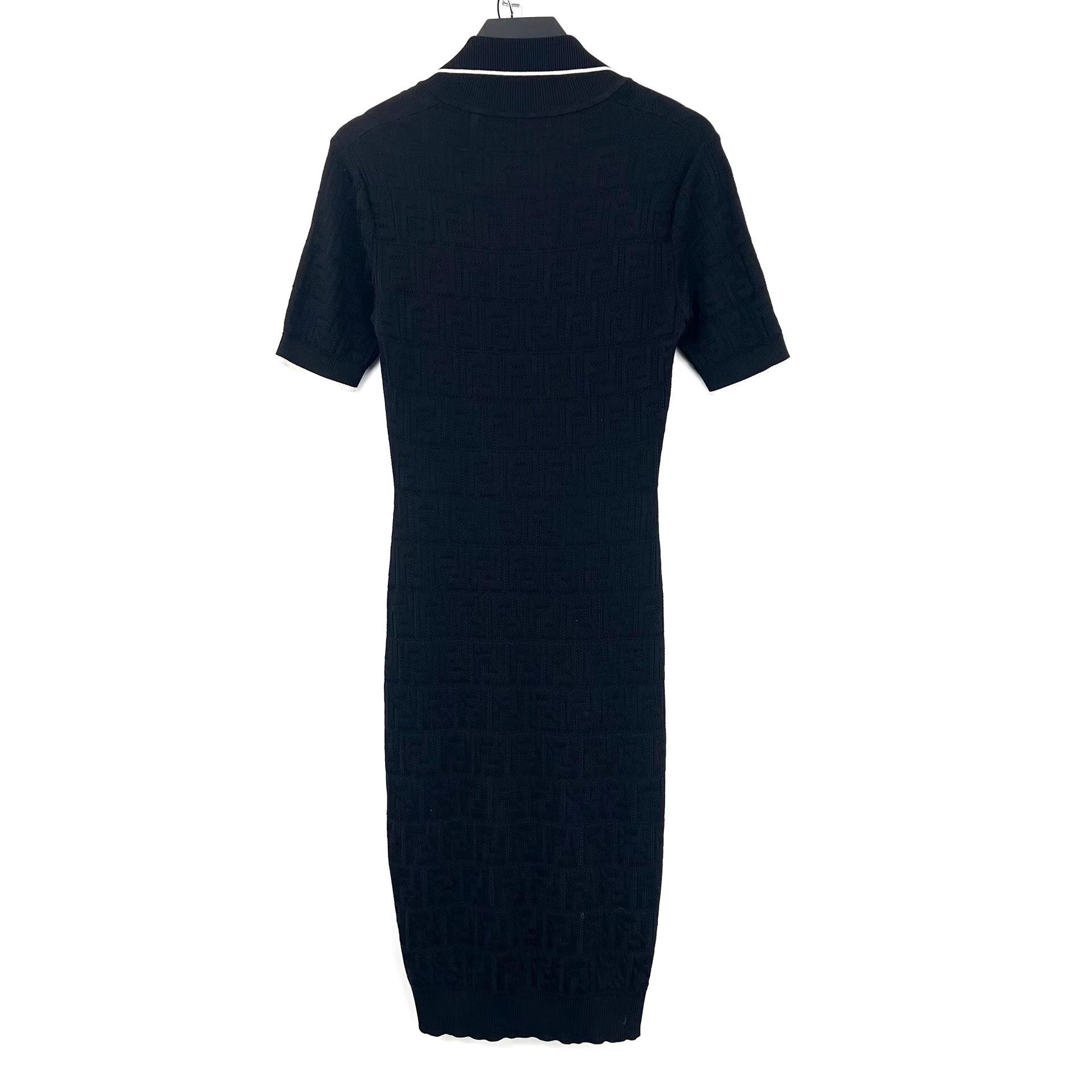 Fendi Fendi Black FF All-Over Print Cutout Knit Dress K12 Size XS / US 0-2 / IT 36-38 - 2 Thumbnail