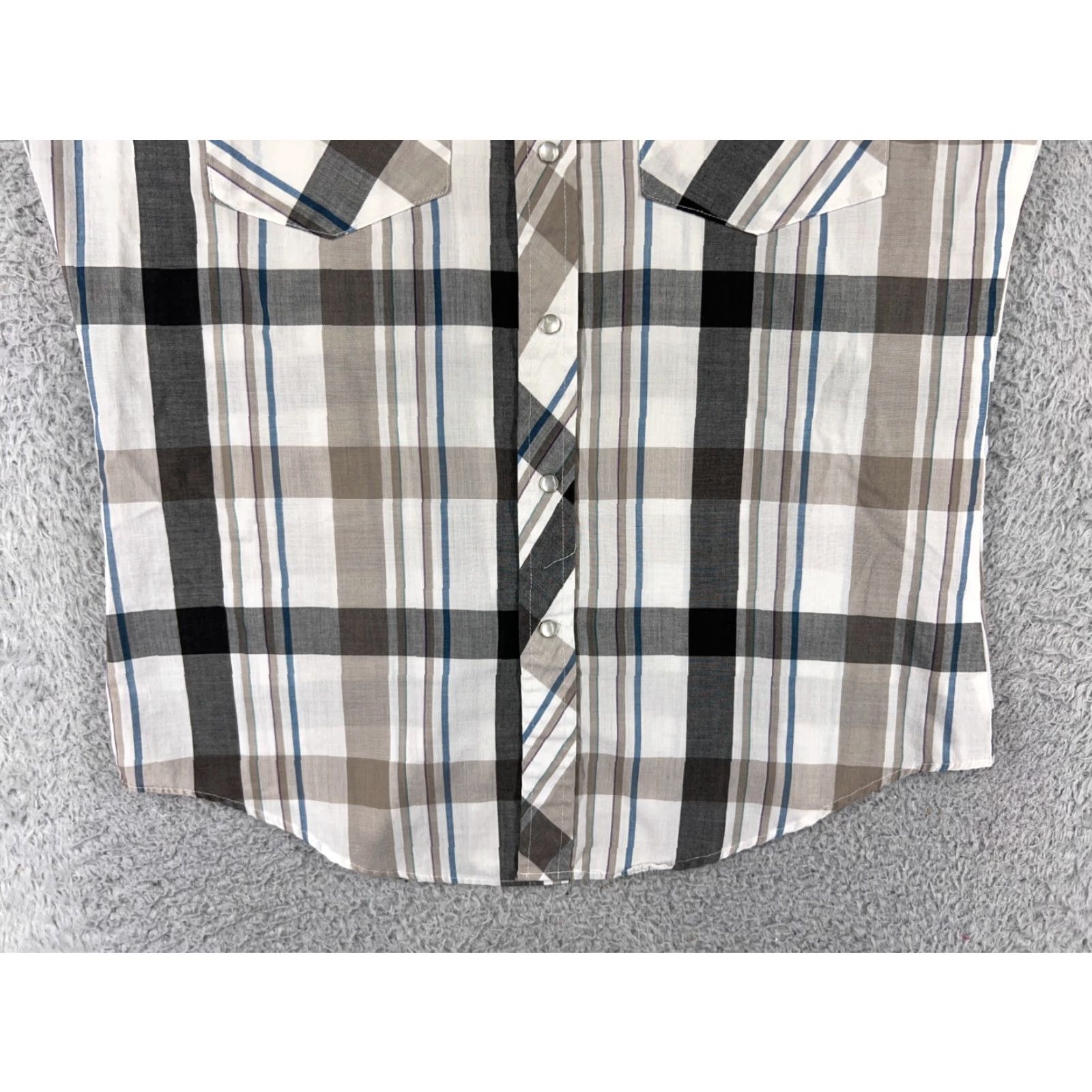 Vintage Rock Creek Shirt Mens Medium Beige Plaid Pearl Snap Button-Up Western Pockets Cotton Size US M / EU 48-50 / 2 - 7 Thumbnail