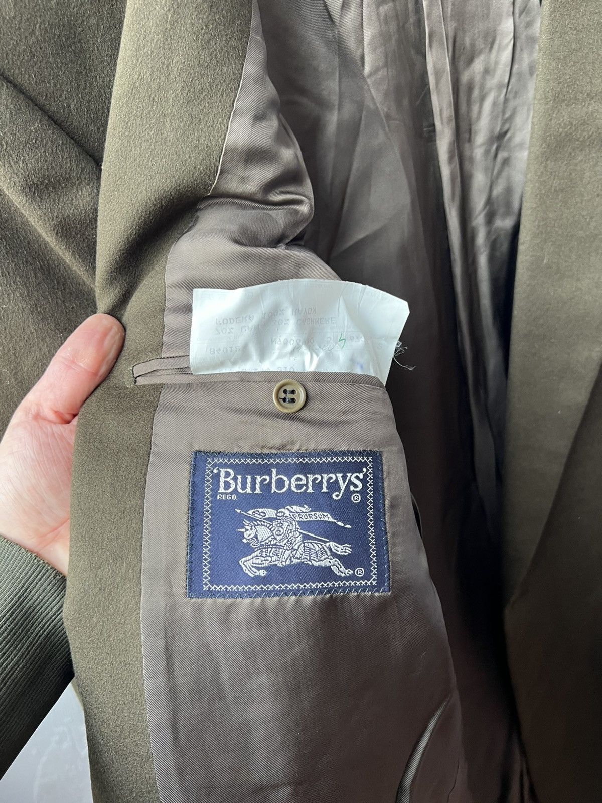Burberry 70/80’s BURBERRYS WOOL CASHMERE MENS CLASSIC BLAZER JACKET Size 52L - 13 Thumbnail