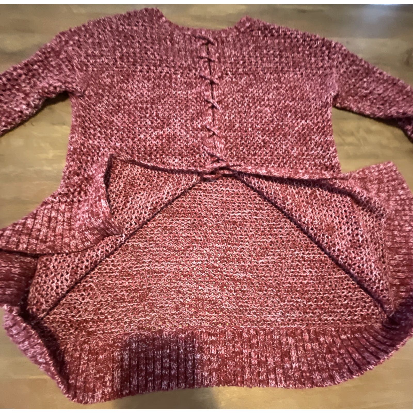 Lucky Brand Lucky Brand Sweater Women Open Knit Red Cross Tie Back Size Small Size S / US 4 / IT 40 - 4 Thumbnail