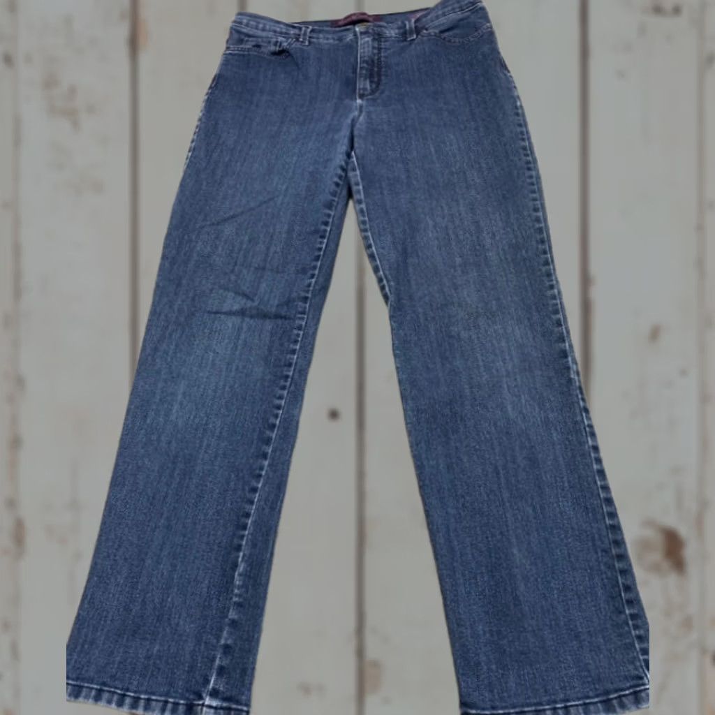 Gloria Vanderbilt Gloria Vanderbilt Amanda Jeans Womens 10 Blue Denim Stretch 5825 Regular 31x30 Inseam 30 5-Pocket Design Straight Shirt Size 24" / US 00 / IT 34 - 1 Thumbnail