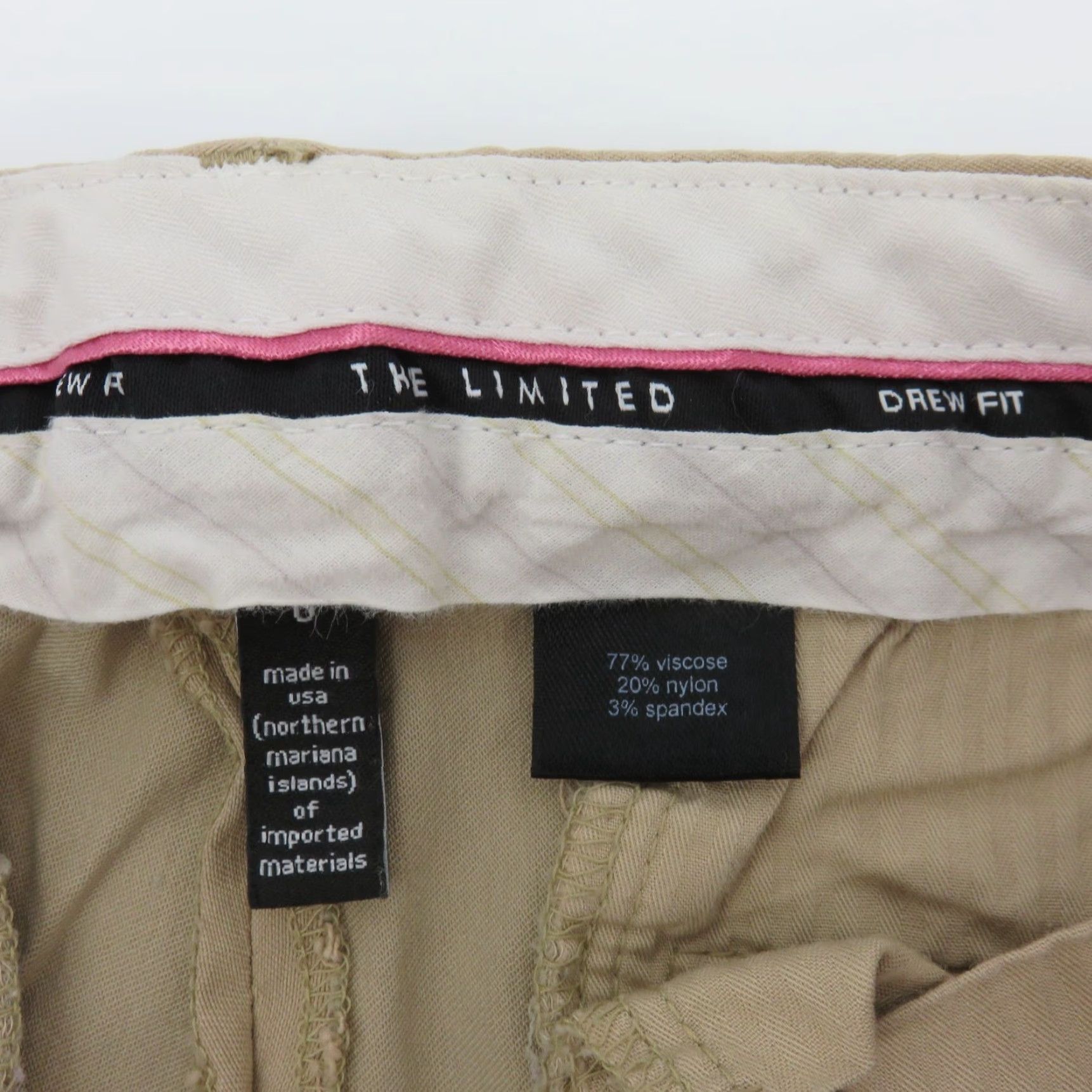 Vintage VINTAGE The Limited Drew Fit Cropped Pants Beige 0 Women Belted Pockets Cotton Blend Flat Front Regular 22" Inseam Womens Size 25" / US 0 / IT 36 - 6 Thumbnail
