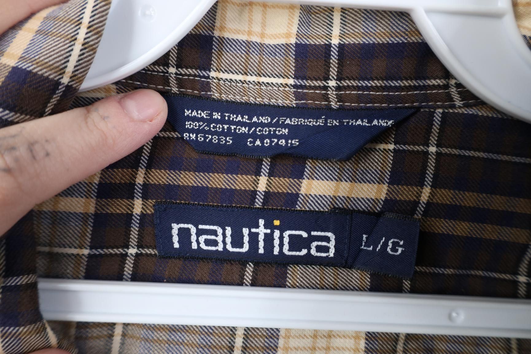 Nautica Vintage 90s Nautica Flannel Collared Button Down Shirt Plaid Size US L / EU 52-54 / 3 - 10 Thumbnail