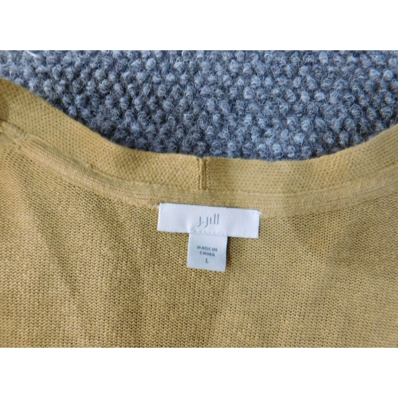 J. Jill J. Jill Cardigan Sweater Womens Beige Linen Rayon V-Neck Button Open Long Sleeve L Regular Knit Rugby Style Vintage: No Size L / US 10 / IT 46 - 5 Thumbnail