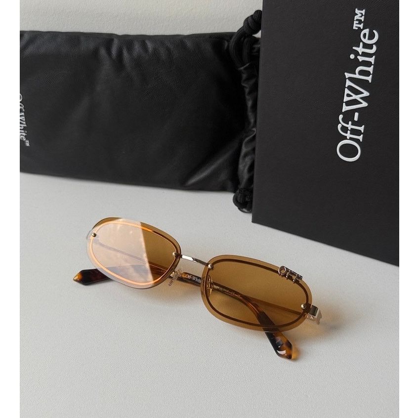 Off-White NEW Off White Miami Gold Metal Rimless Metal Sunglasses Size ONE SIZE - 2 Thumbnail