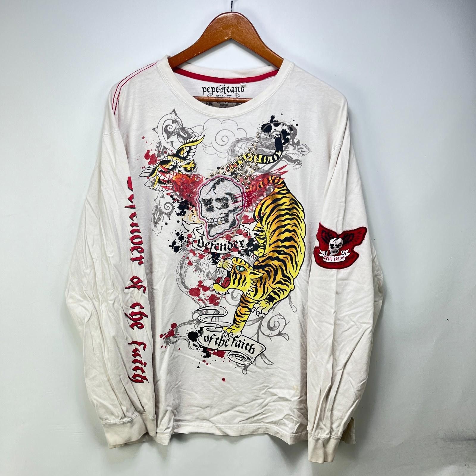 Pepe Jeans Vintage Pepe Jeans Y2K Tiger Hardy Long Sleeve \ Shirt 3XL Size US XXL / EU 58 / 5 - 1 Thumbnail