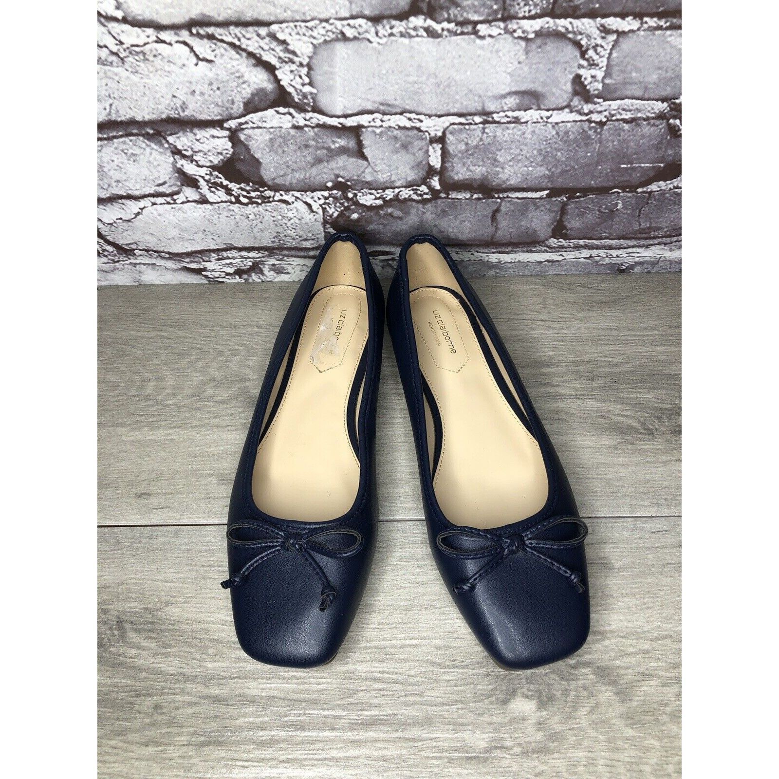Liz Claiborne Liz Claiborne Memory Foam Navy Blue Leather Ballet Flats Wom Size US 8.5 / IT 38.5 - 18 Thumbnail