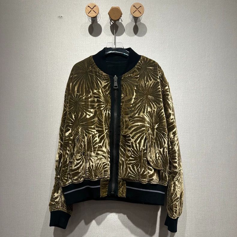 Haider Ackermann Haider Ackermann Gold Floral Velvet Bomber Size US M / EU 48-50 / 2 - 1 Thumbnail