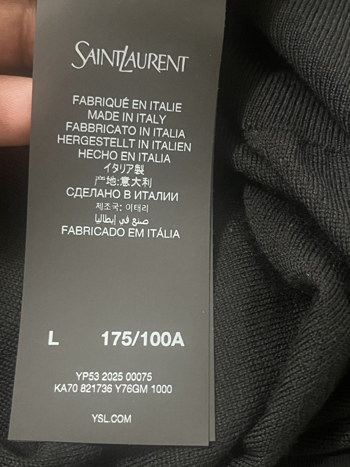 Saint Laurent Paris Fine-Gauge Crew Sweater Sz L Size US L / EU 52-54 / 3 - 6 Thumbnail