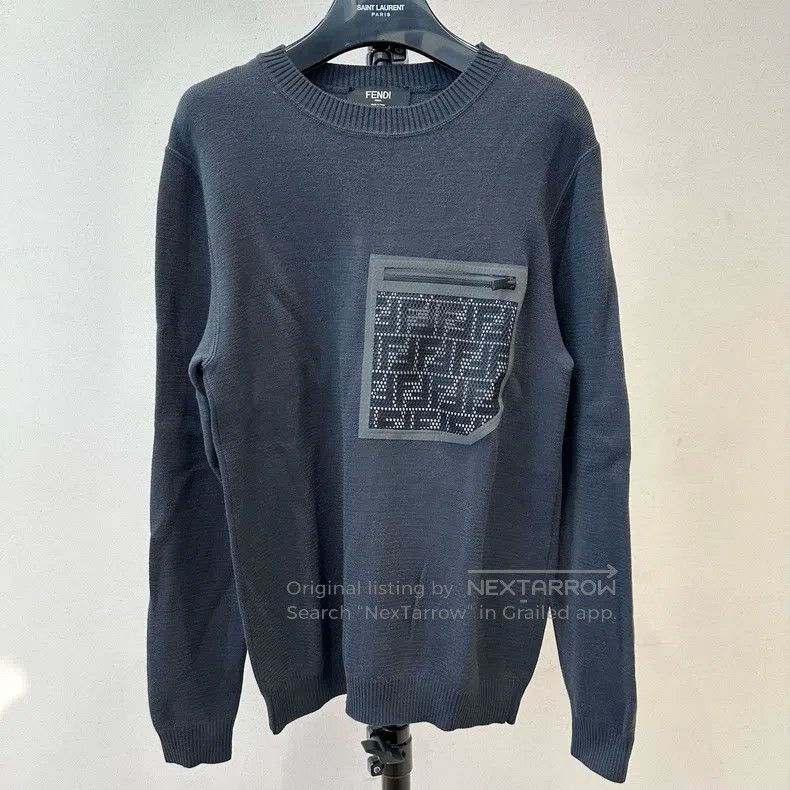 Fendi Fendi Deep Gray Solid Color Crew Neck Long Sleeve Sweater Size US M / EU 48-50 / 2 - 1 Thumbnail