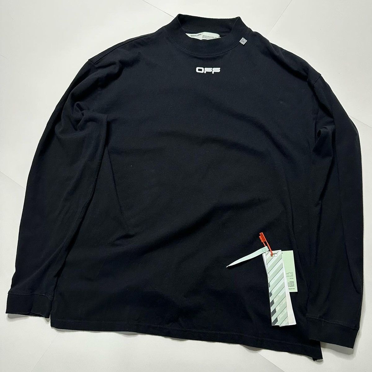 image of Off White Off-White Spring Summer 20 Black Mock Neck Long Sleeve, Men's (Size Small)