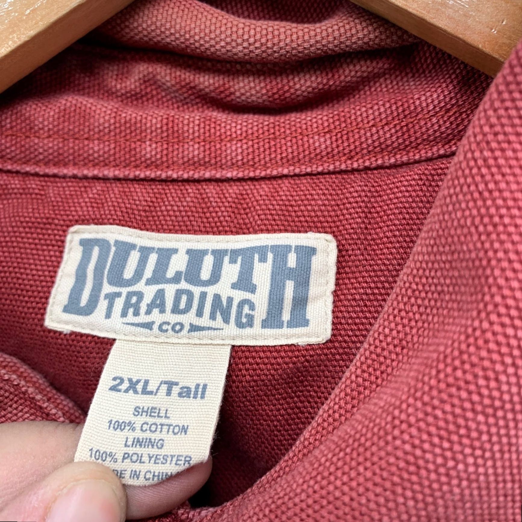 Vintage Duluth Trading Canvas Jacket Mens 2XL Red Fleece Lined Utility Workwear Jacket Size US XXL / EU 58 / 5 - 5 Thumbnail