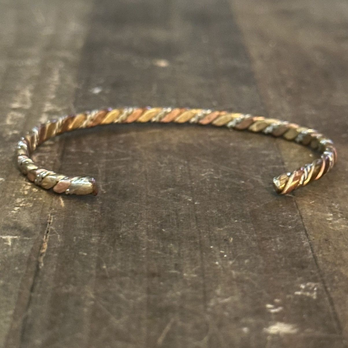 Vintage Vintage copper and silver twisted cuff bangle bracelet Size ONE SIZE - 5 Thumbnail