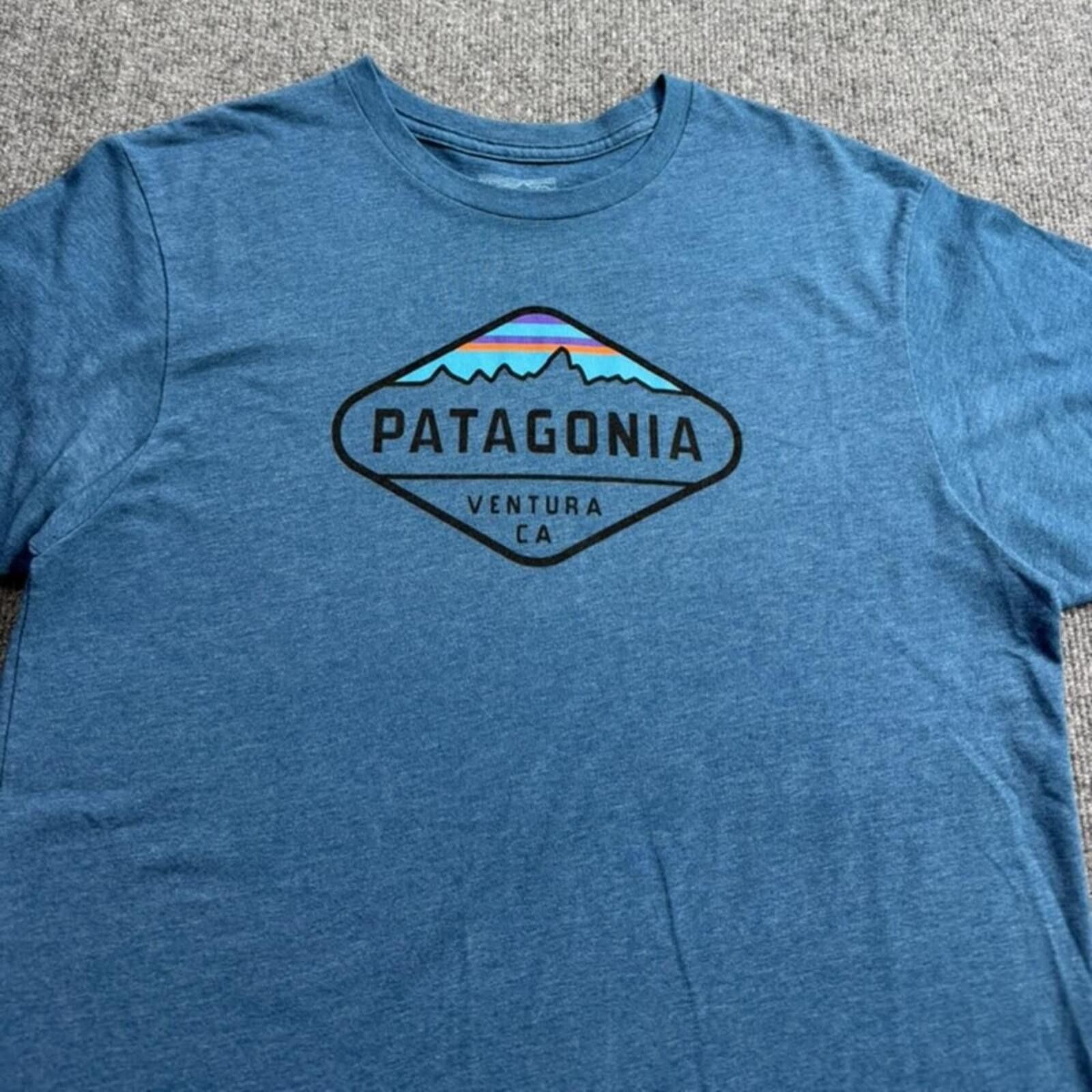 Patagonia Patagonia Ventura CA Worn Wear Slim Fit TShirt Blue Mens M Size US M / EU 48-50 / 2 - 1 Thumbnail