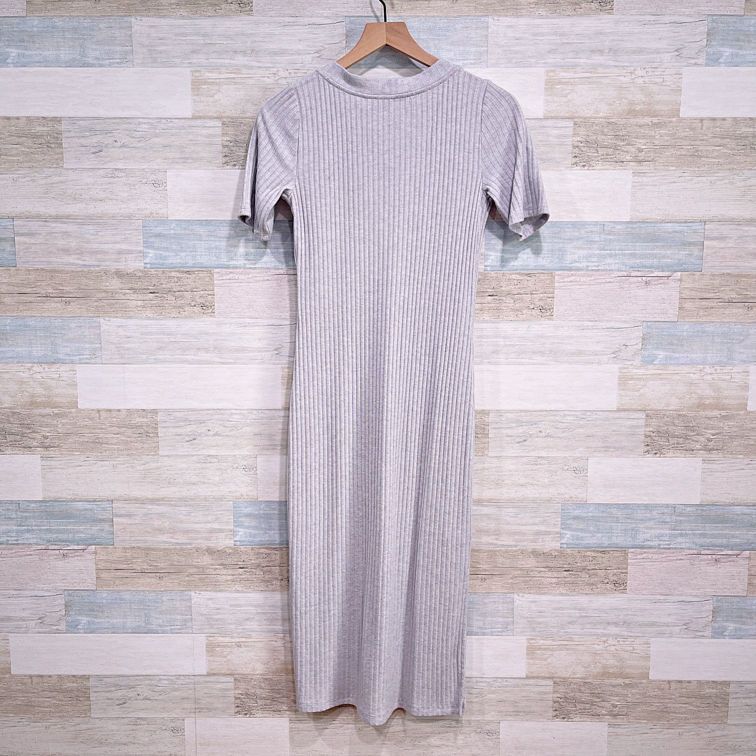 Loft LOFT Ribbed Henley Column Dress Gray Womens XS Size XS / US 0-2 / IT 36-38 - 3 Thumbnail