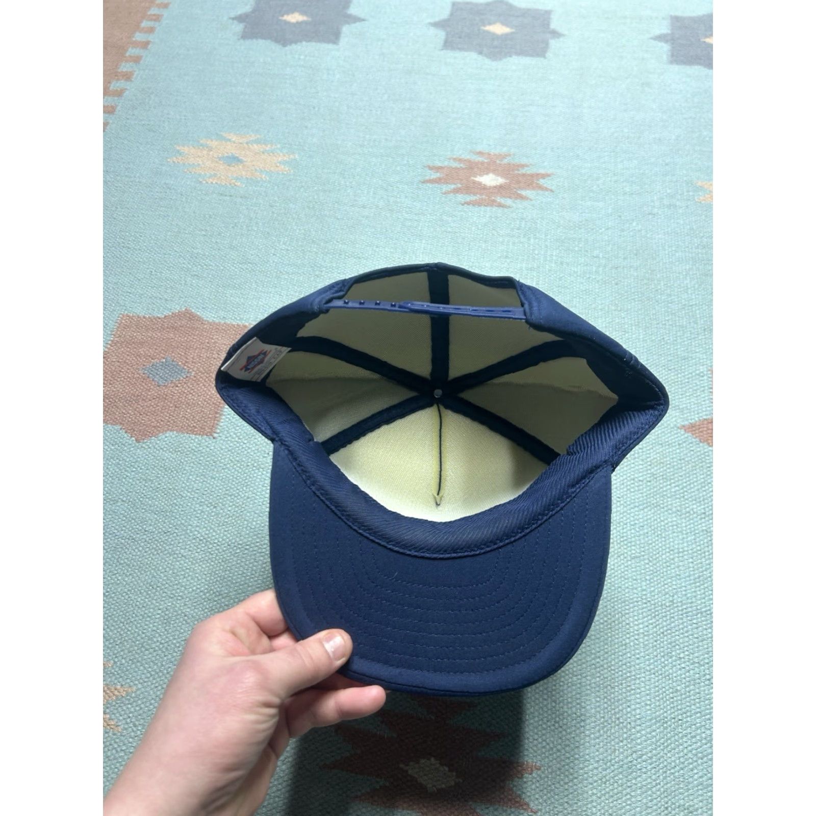 Vintage VINTAGE NISSIN Foam Snapback Hat Navy Blue Adjustable Men Michigan Fick Excavating Construction Cap Size ONE SIZE - 5 Thumbnail