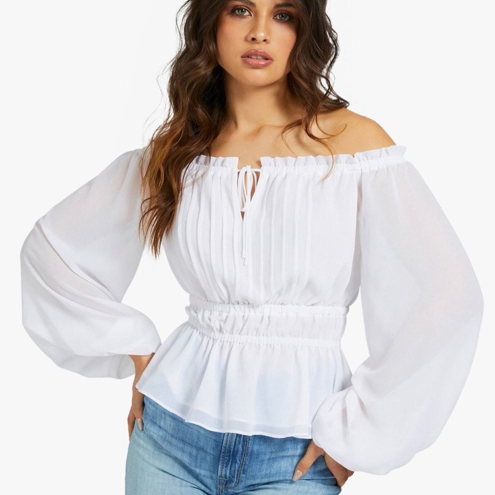 Guess New Guess Elegant White Off-Shoulder Blouse size S Size S / US 4 / IT 40 - 1 Thumbnail