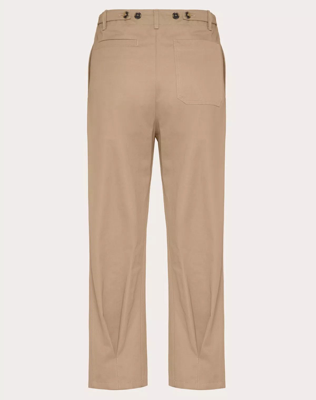 Valentino oc11z0625 Cotton Gabardine Trousers in Beige Size US 32 / EU 48 - 2 Thumbnail