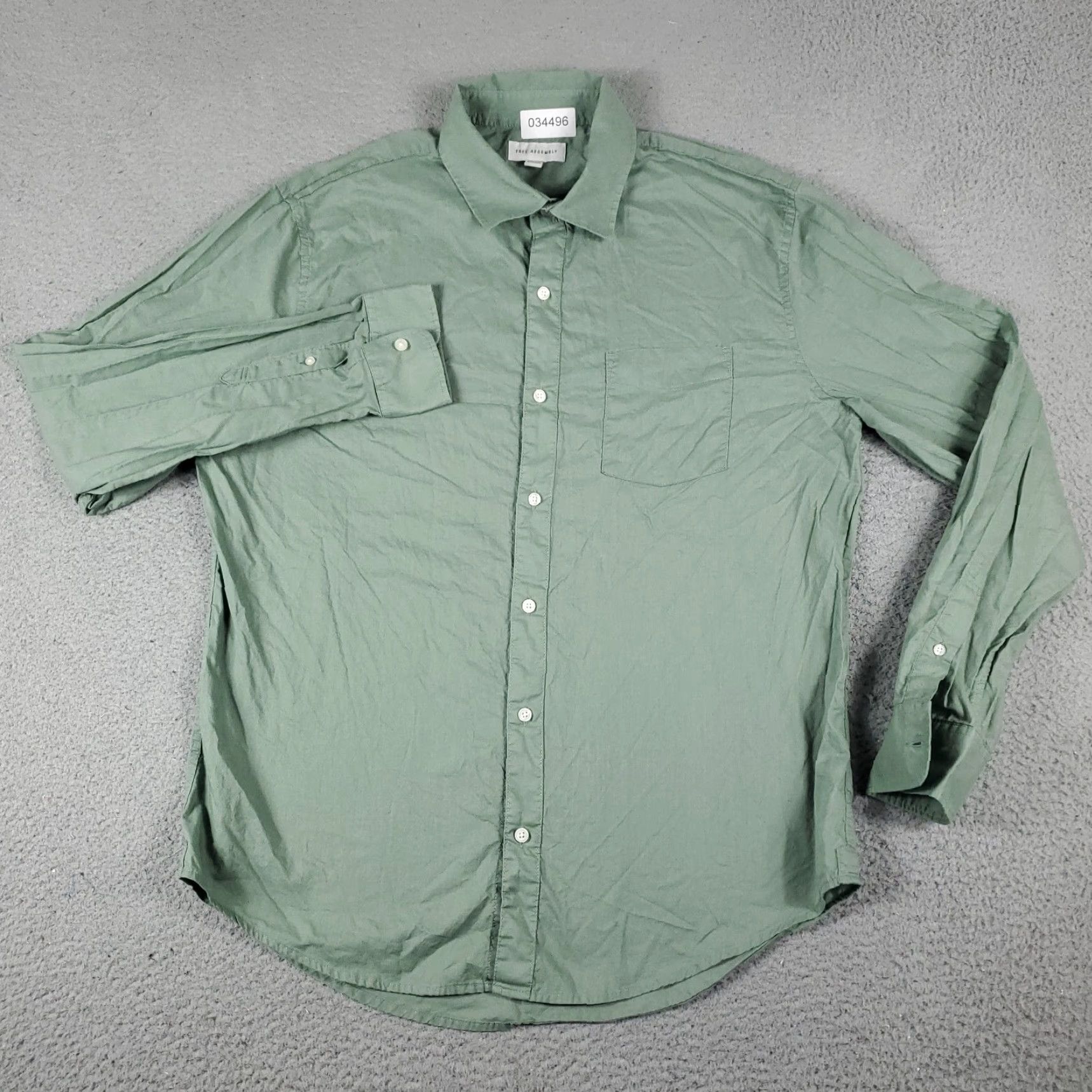 Vintage VINTAGE-Free Assembly Shirt Mens Large Green Pocket Button-Up Long Sleeve Size US L / EU 52-54 / 3 - 2 Thumbnail