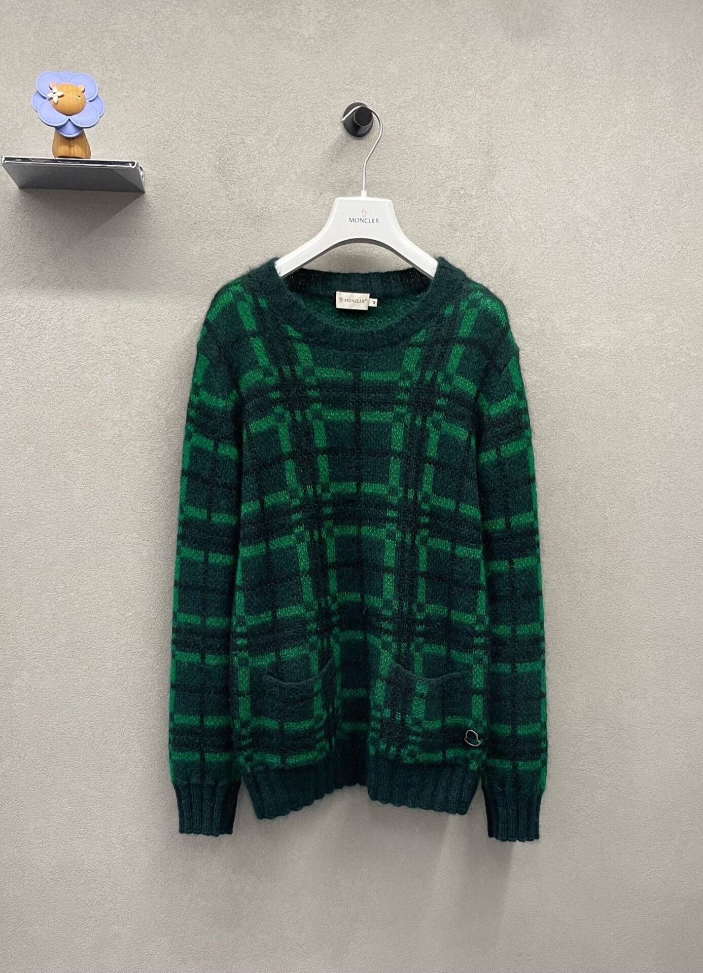 Moncler green plaid sweater by Moncler size M Size US M / EU 48-50 / 2 - 1 Thumbnail