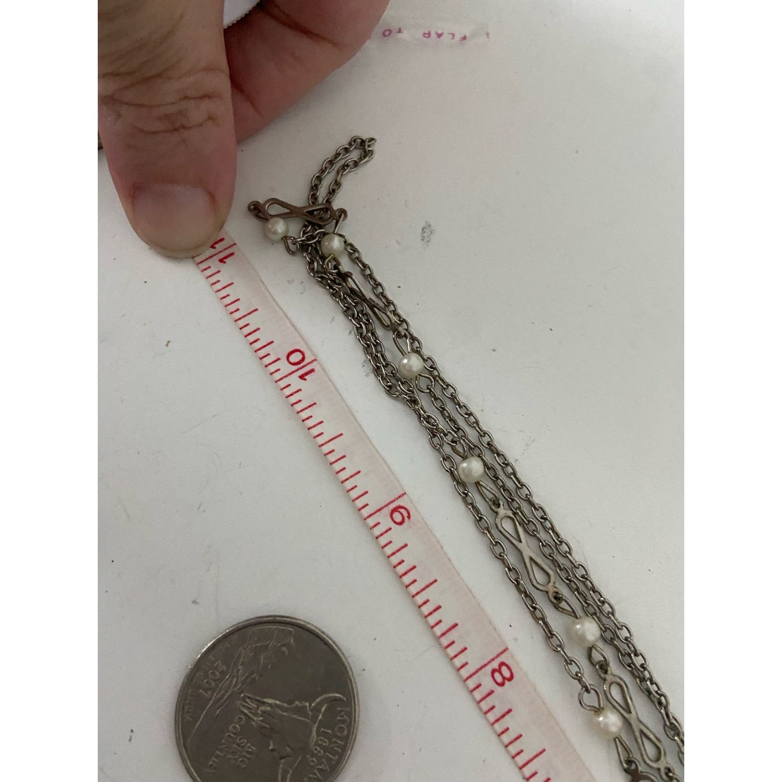 Other long chain necklace with clear beads Size ONE SIZE - 4 Thumbnail