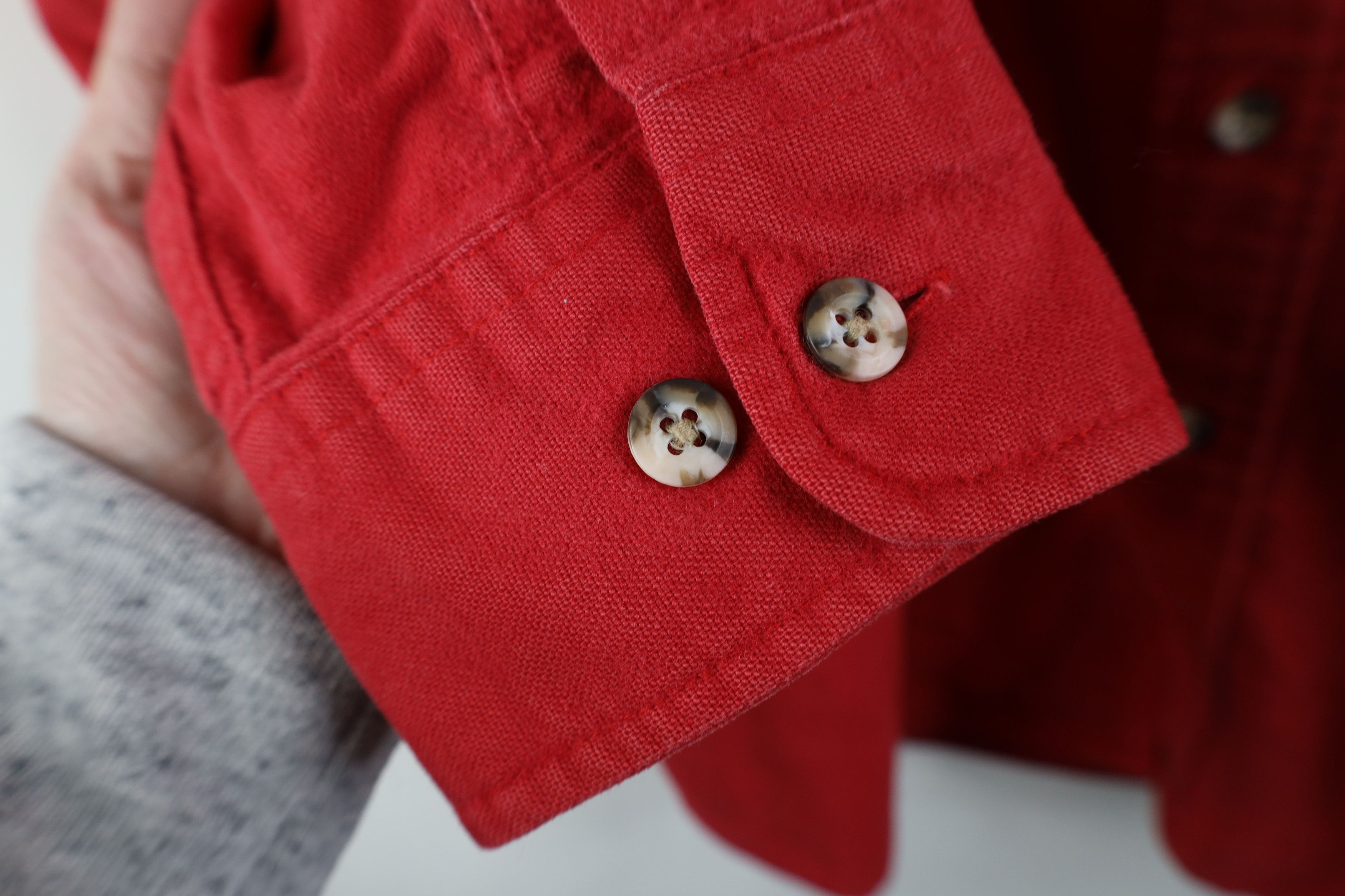 Vintage Vintage 70s Streetwear Cloth Collared Button Shirt Red Size US L / EU 52-54 / 3 - 9 Thumbnail