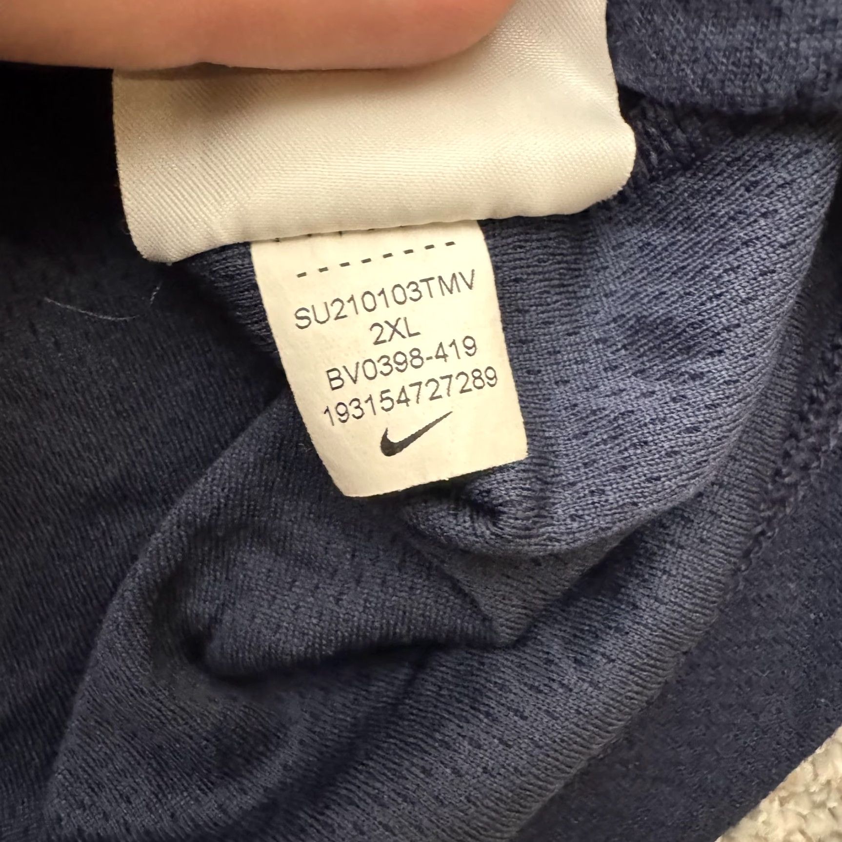 Nike Nike Dri-FIT Pullover Shirt Mens 2XL Navy Blue Long Sleeve Quarter Zip Sword Logo Size US XXL / EU 58 / 5 - 7 Thumbnail