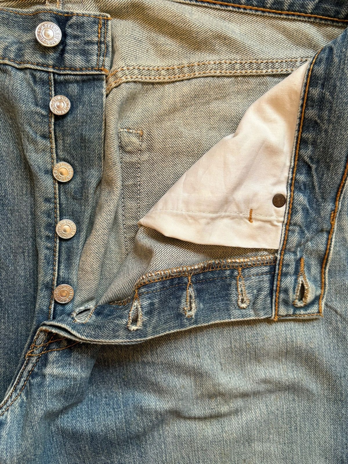 Levi's Vintage 90s Levis 501 Mud Wash Distressed Baggy Jeans Size US 34 / EU 50 - 3 Thumbnail