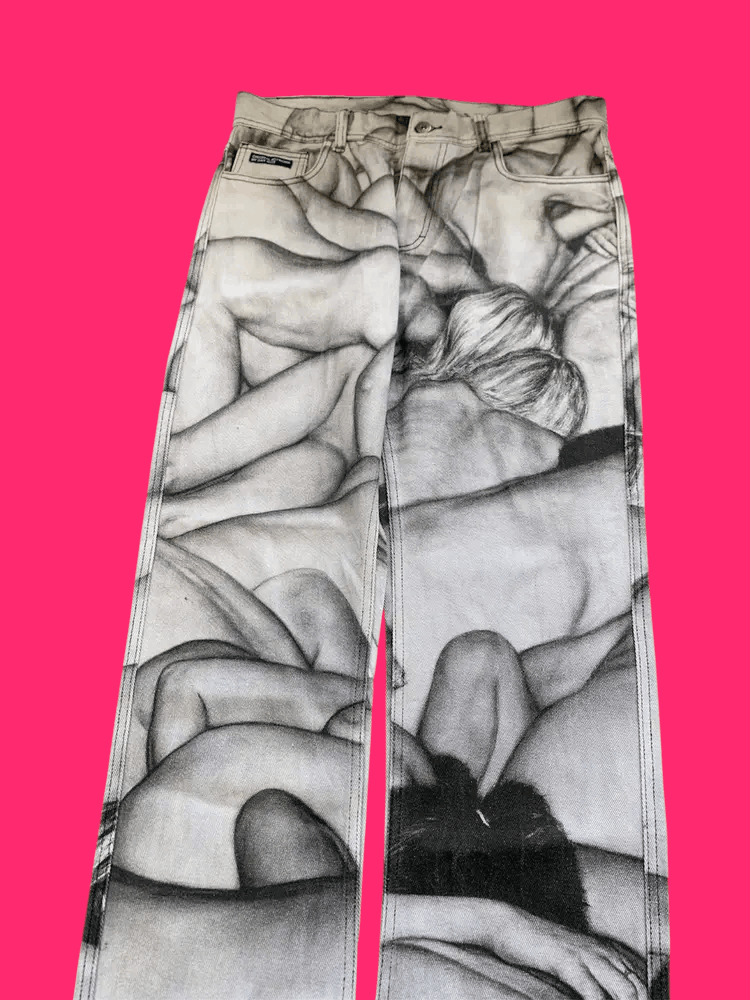 Pleasures Pleasures Dan Witz Orgy Denim Pants Size US 32 / EU 48 - 3 Thumbnail