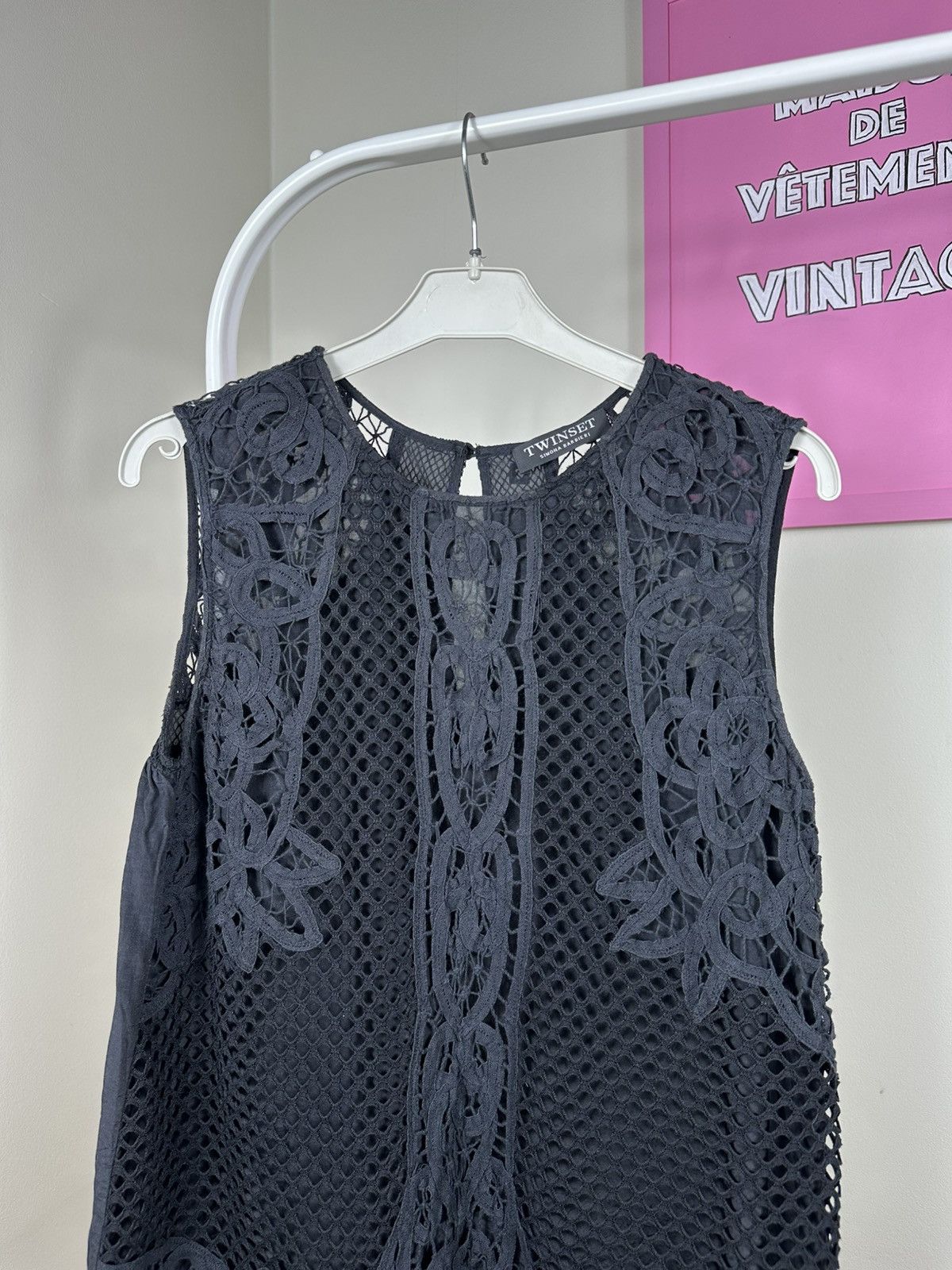 TWINSET Twinset Tank Top Lace Macrame Crochet Size S / US 4 / IT 40 - 3 Thumbnail