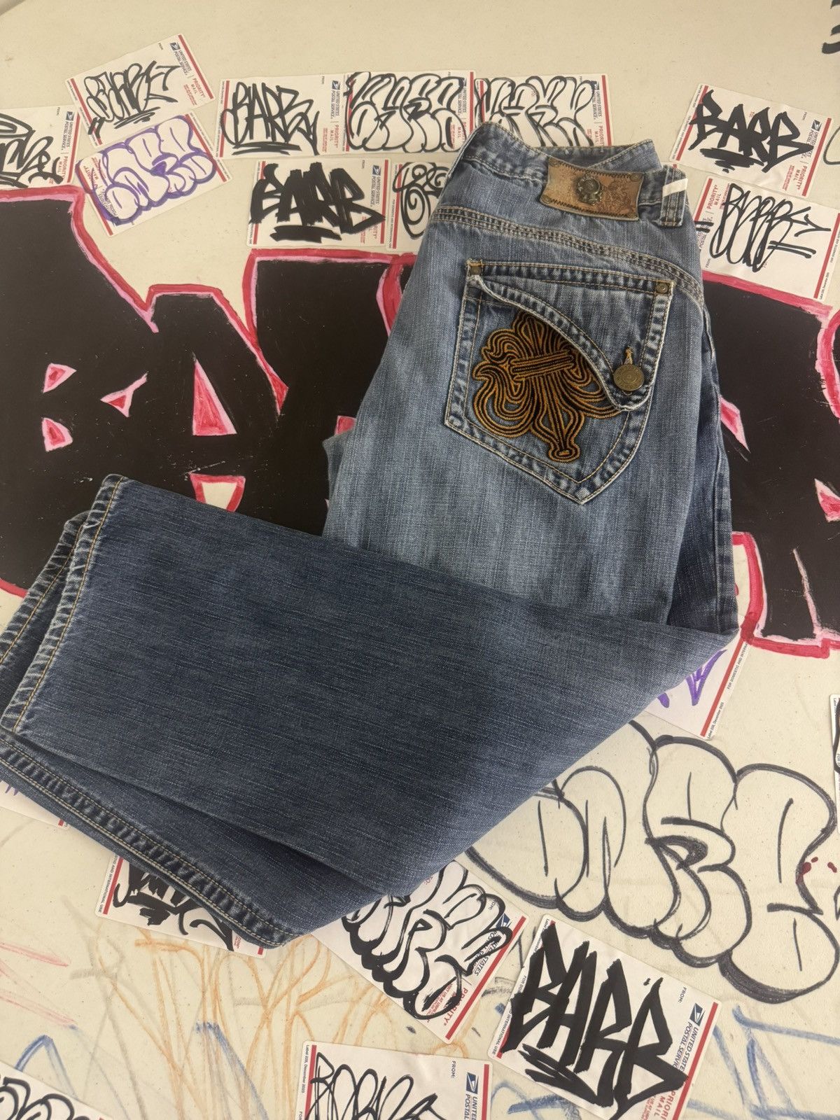 Japanese Brand Kanji Collection Denim Jeans Size US 38 / EU 54 - 1 Thumbnail