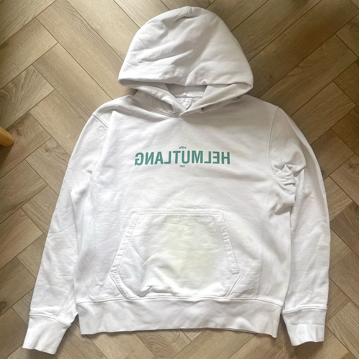 Helmut Lang Helmut Lang Mirrored Web Standard Pullover Hoodie Size US XL / EU 56 / 4 - 1 Thumbnail