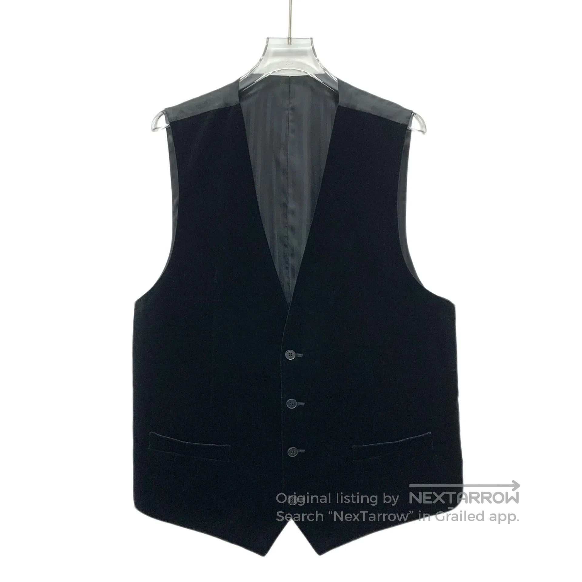 Dolce & Gabbana Dolce Gabbana Black Cotton V-Neck Single-Breasted Sleevele Size US M / EU 48-50 / 2 - 1 Thumbnail
