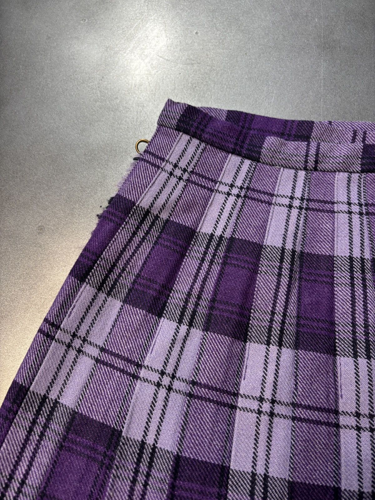 Marks & Spencer × Vintage 1960s Plaid Skirt Vintage St. Michaels England Tartan School Size 23" - 20 Thumbnail