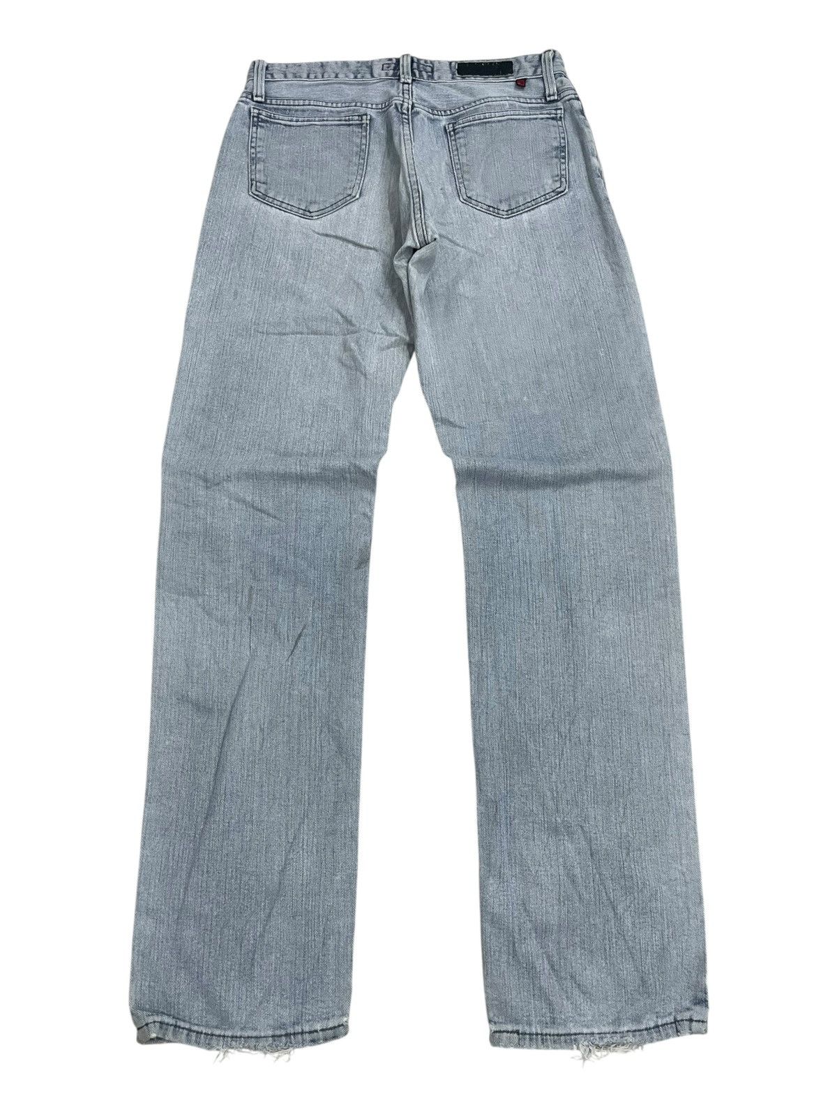 Edwin Low Rize Light Wash Soft Denim Distressed