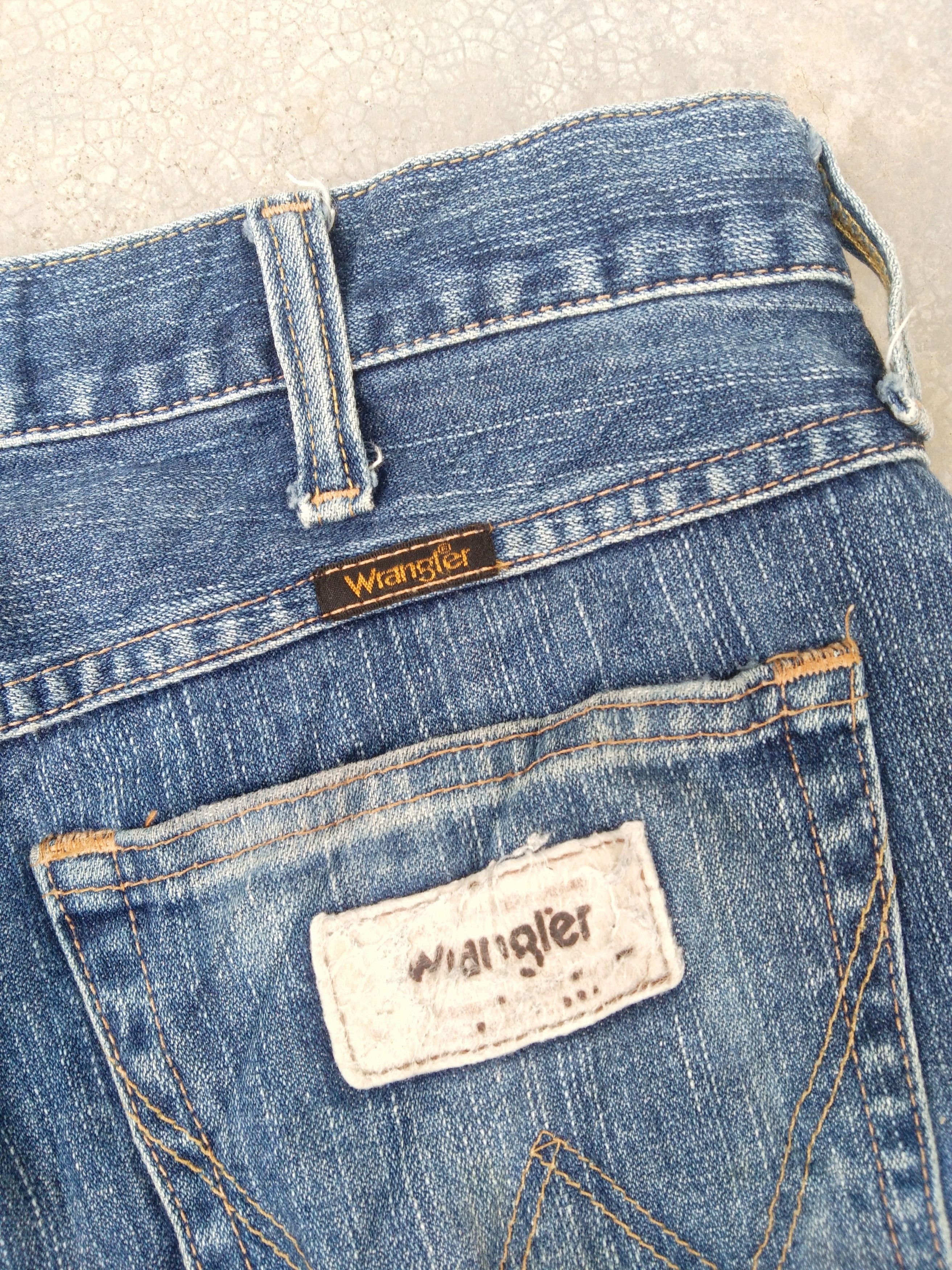 Wrangler Vintage Faded Blue Wrangler Straight Distressed Jeans 33x31 Size US 33 - 4 Thumbnail