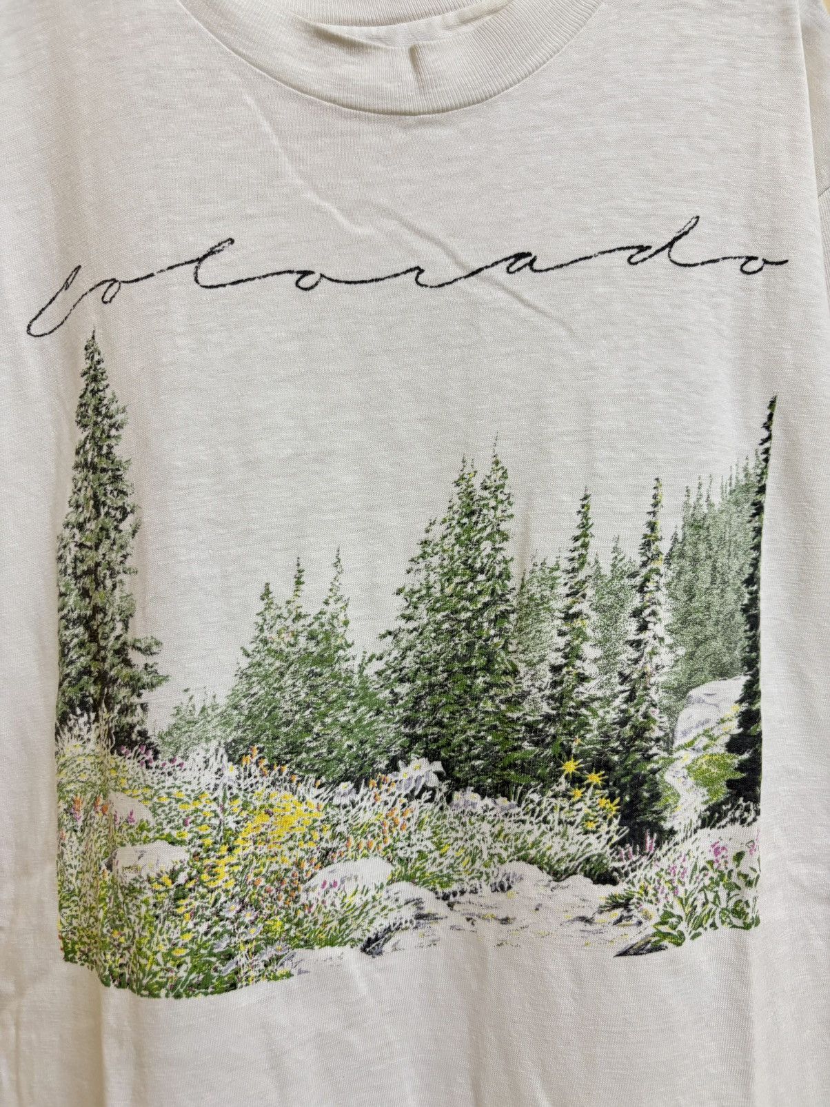 Vintage Vintage 80s Flower Painting Graphic Art Tee Size US L / EU 52-54 / 3 - 3 Thumbnail