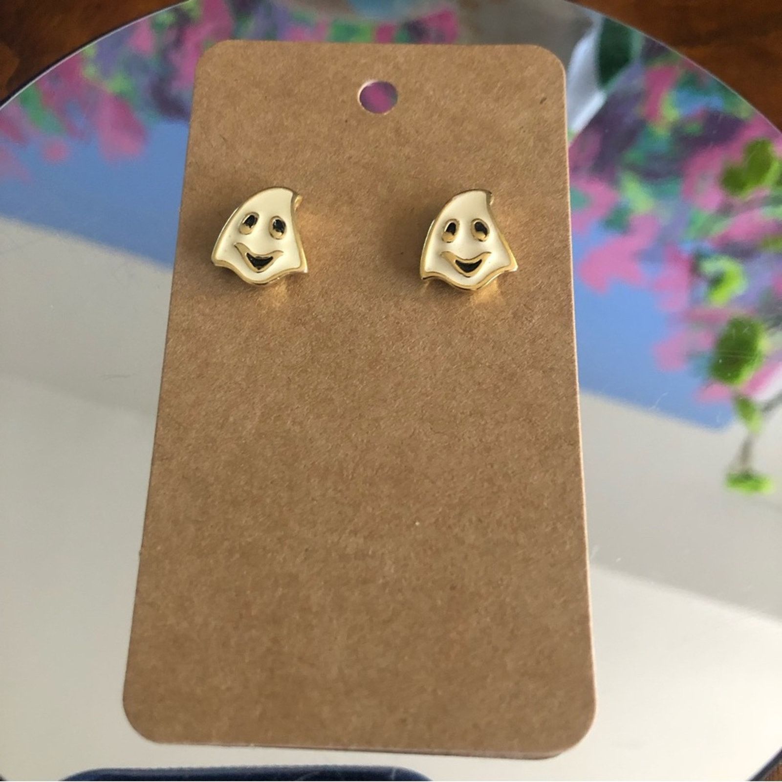 Jewelry Halloween ghost enamel pierced earrings Size ONE SIZE - 2 Thumbnail