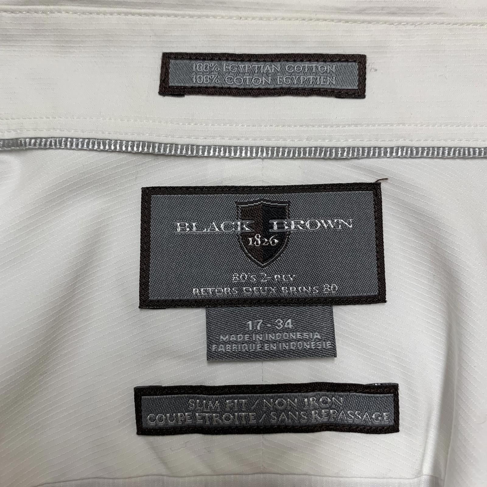 Black Brown 1826 Black Brown 1826 Men's 17 Slim Fit Dress Shirt Cotton Size US M / EU 48-50 / 2 - 3 Thumbnail