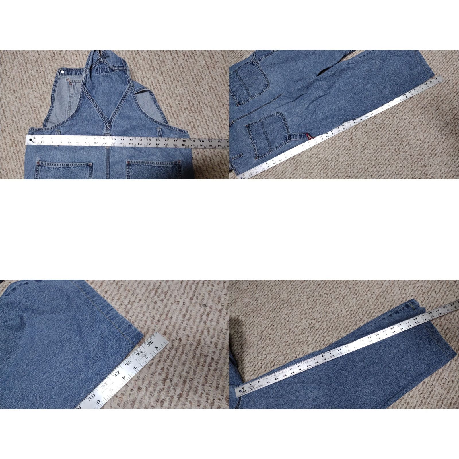 Vintage No Boundaries Bib Overalls Womens Juniors L Denim Distressed Pockets Stretch Casual Workwear Buttons Vintage: No Size 36" / US 14 / IT 50 - 8 Thumbnail