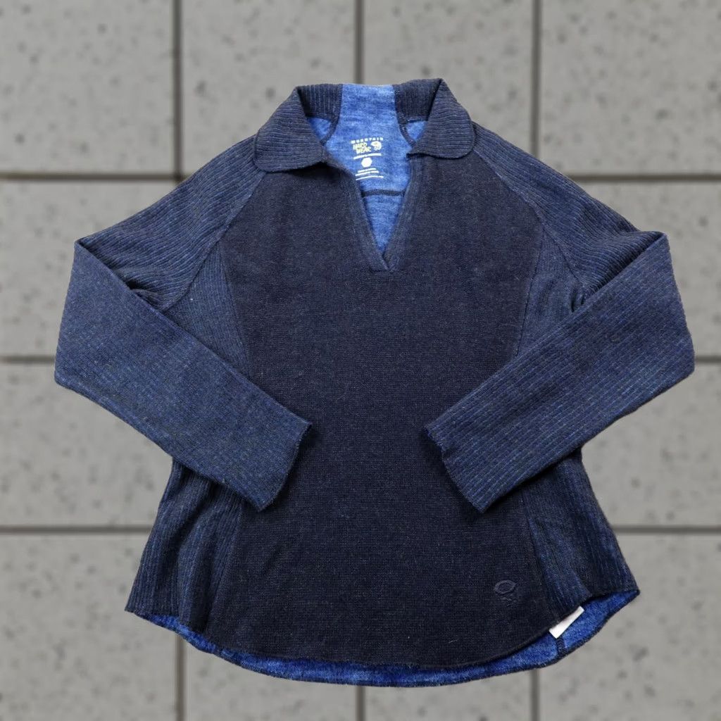 Mountain Hardwear Mountain Hardwear Sweater Womens S Blue Wool Waffle Knit Pullover Sweatshirt Size S / US 4 / IT 40 - 1 Thumbnail