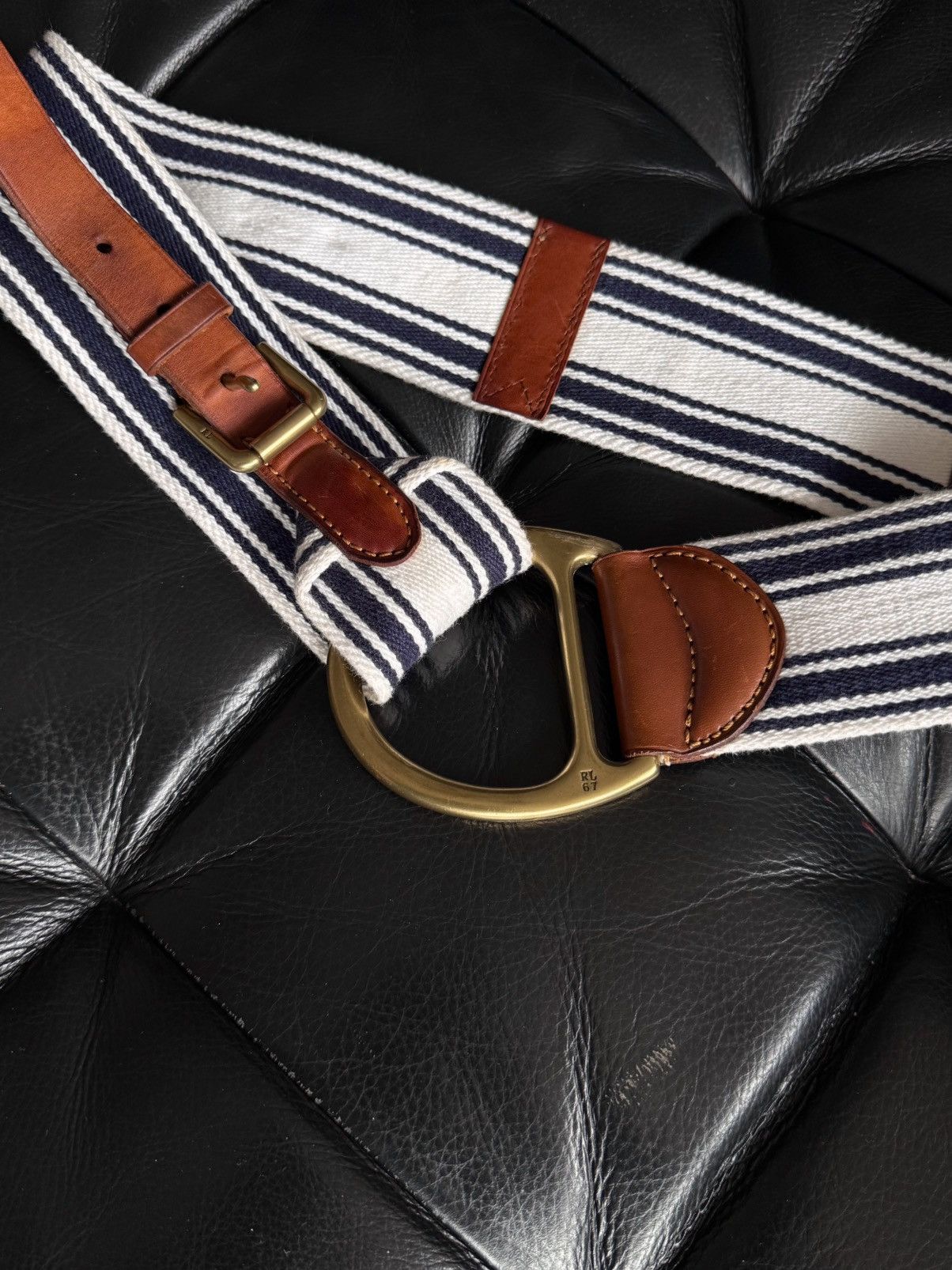 Ralph Lauren Ralph Lauren RL67 Striped Canvas D Ring Belt Nautical Vintag Size ONE SIZE - 4 Thumbnail