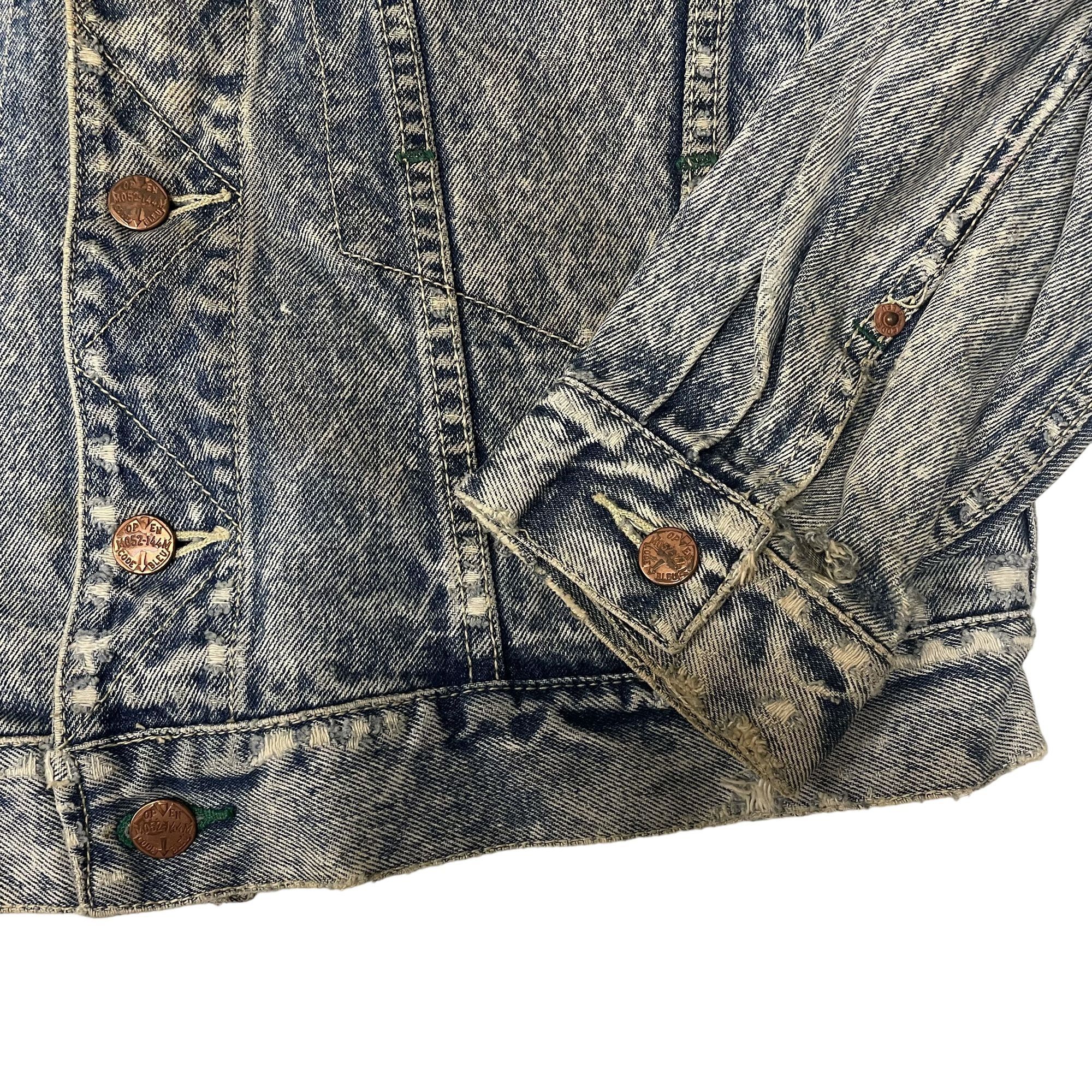 Other Vtg Code Bleu DESTROYED Blue Jean ACID WASH Jacket Size US M / EU 48-50 / 2 - 4 Thumbnail
