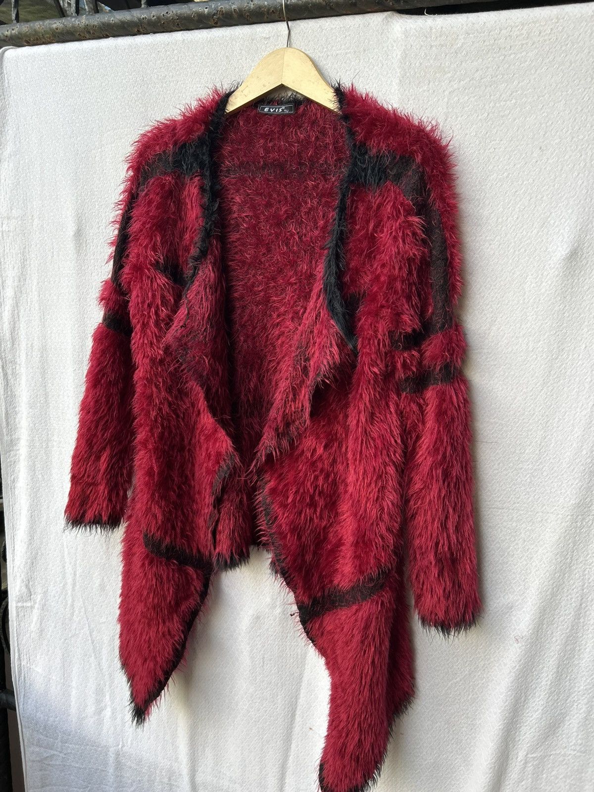 If Six Was Nine × Japanese Brand × Le Grande Bleu (L.G.B.) Assymetric Fuzzy Mohair Cardigan Evis Knit Styled Size US M / EU 48-50 / 2 - 7 Thumbnail