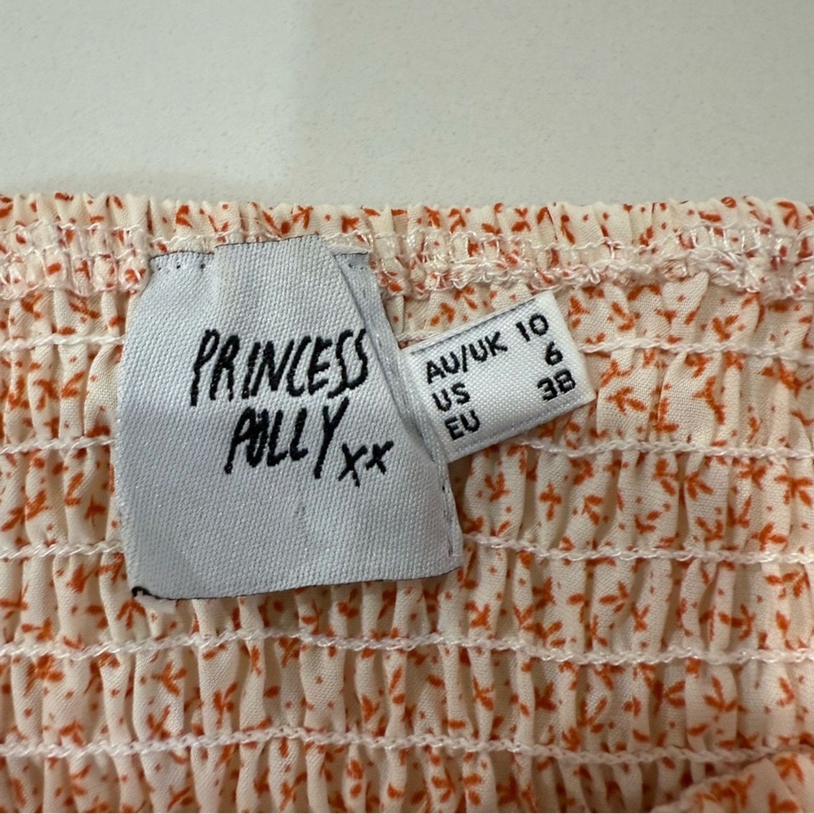 PRINCESS POLLY Princess Polly Jamil Floral Top Womens 6 Orange/White Smock Size M / US 6-8 / IT 42-44 - 8 Thumbnail