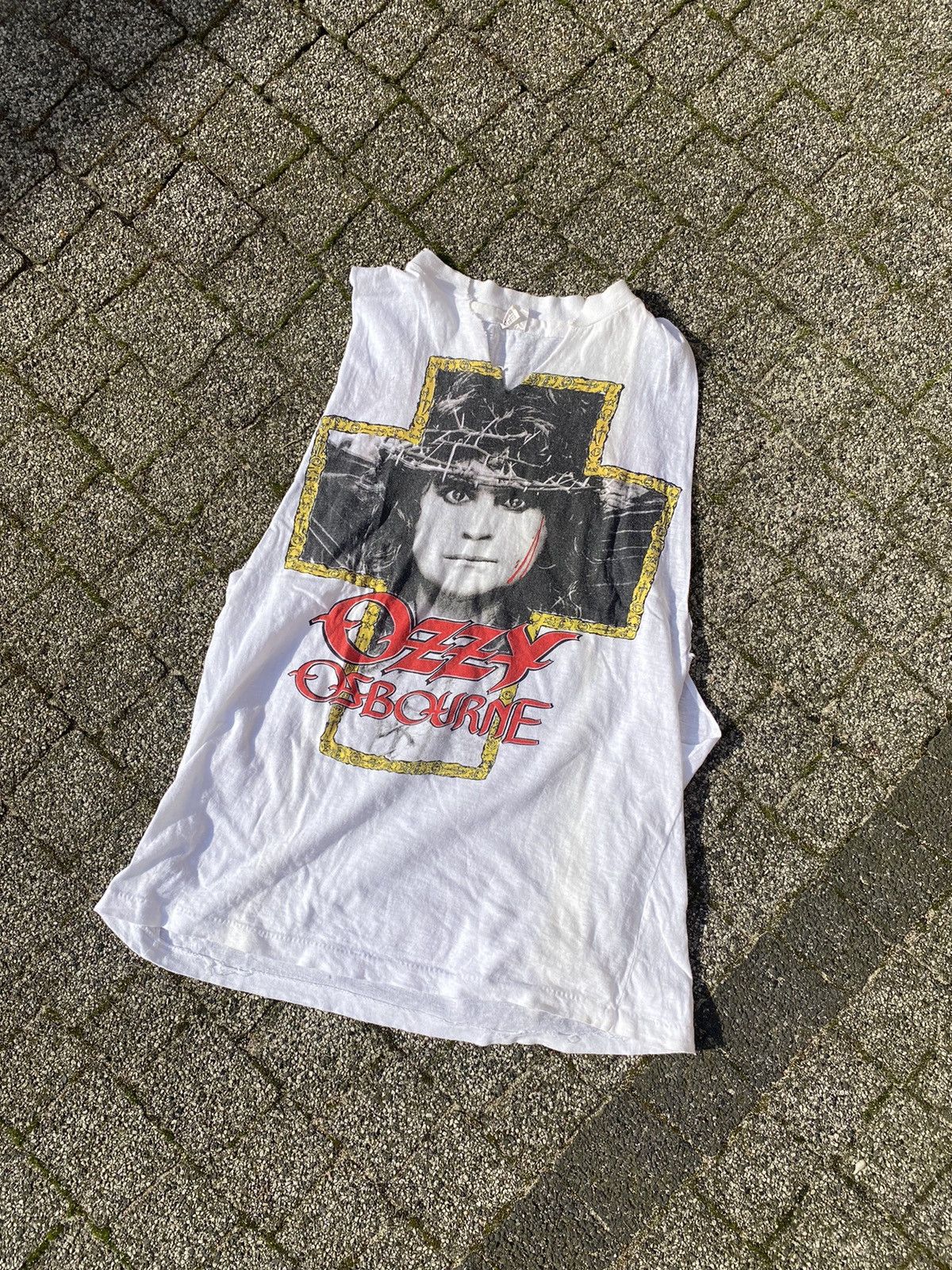 image of Ozzy Osbourne 1989 No Rest For The Wicked Tour in White, Men's (Size Large)