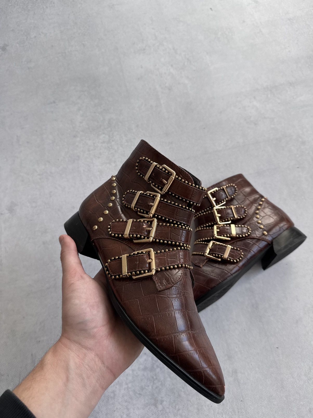 If Six Was Nine Vintage A.S 98 Style Y2K Faux Leather Belted Women’s Boots Size US 6.5 / IT 36.5 - 3 Thumbnail