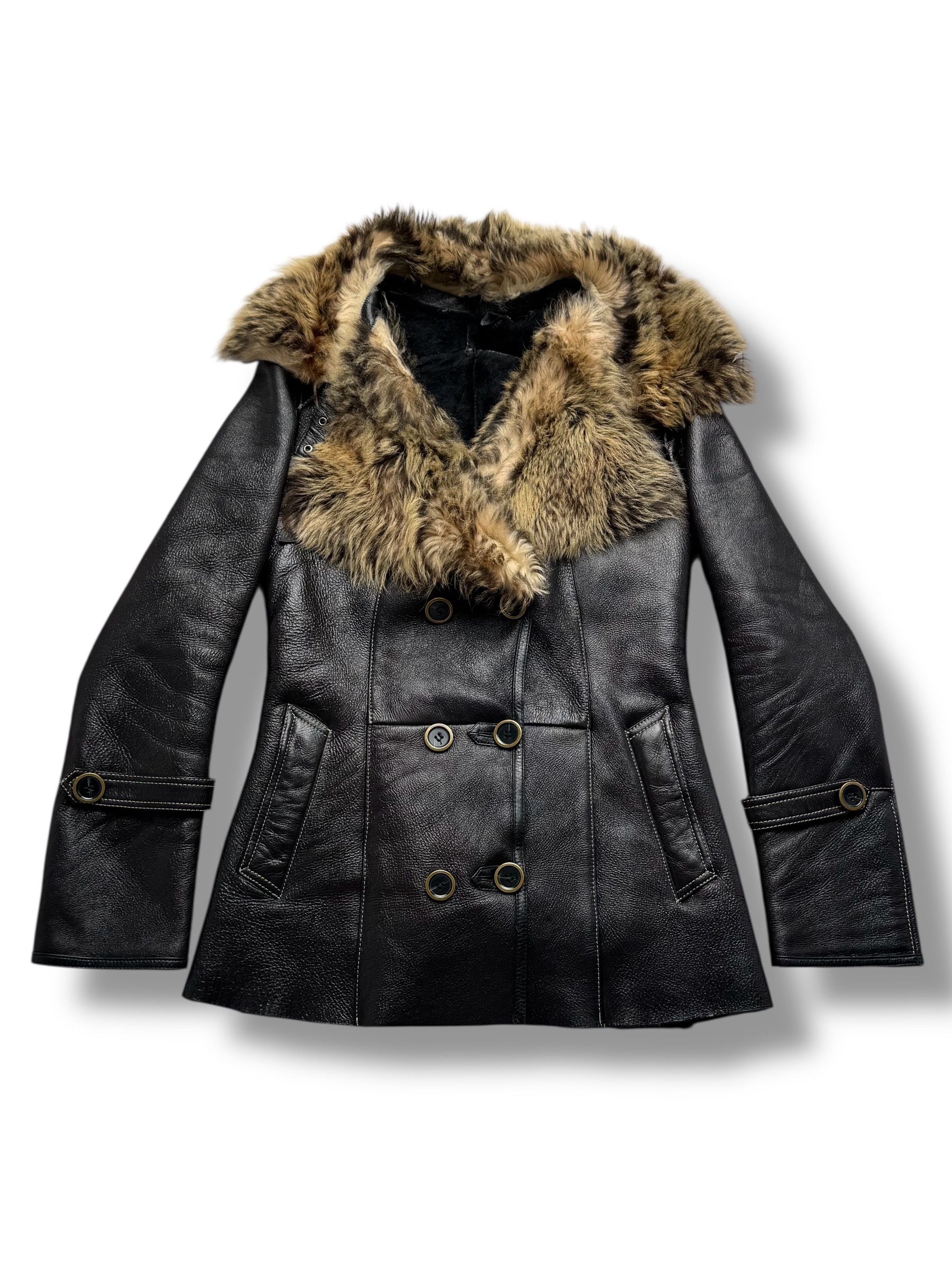 Vintage 90's Real Sheepskin Coat(V255) Size XS / US 0-2 / IT 36-38 - 1 Thumbnail